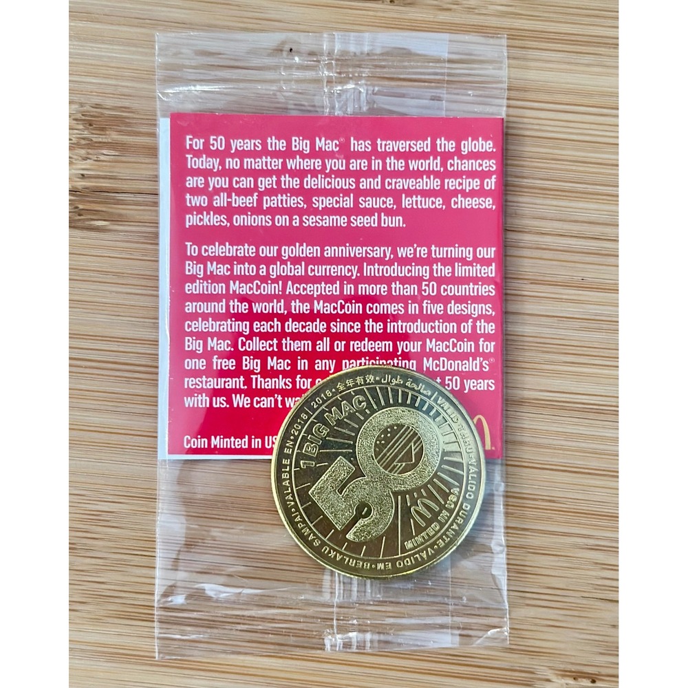McDonalds 50 Years of Big Mac MacCoin 2018 Limited Edition Coin 1968-1978 SEALED